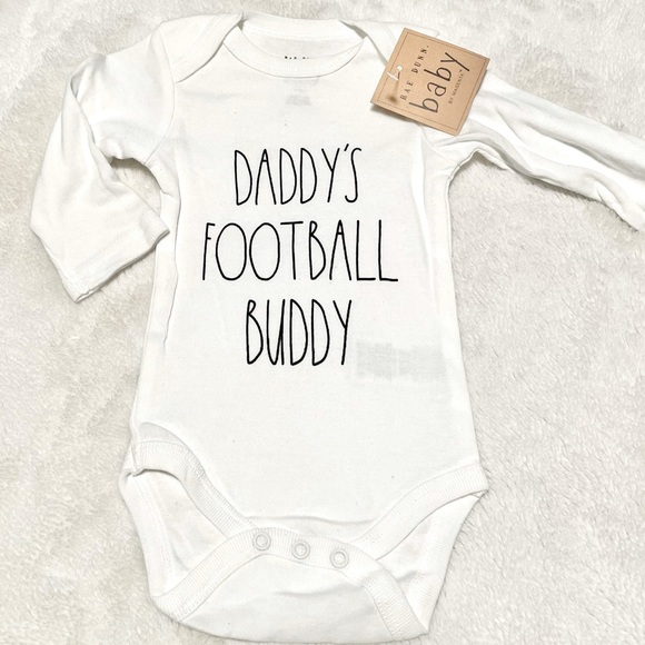 🆕Rae Dunn 3pk DADDY’S FOOTBALL BUDDY Long Sleeve Bodysuits - Picture 2 of 4